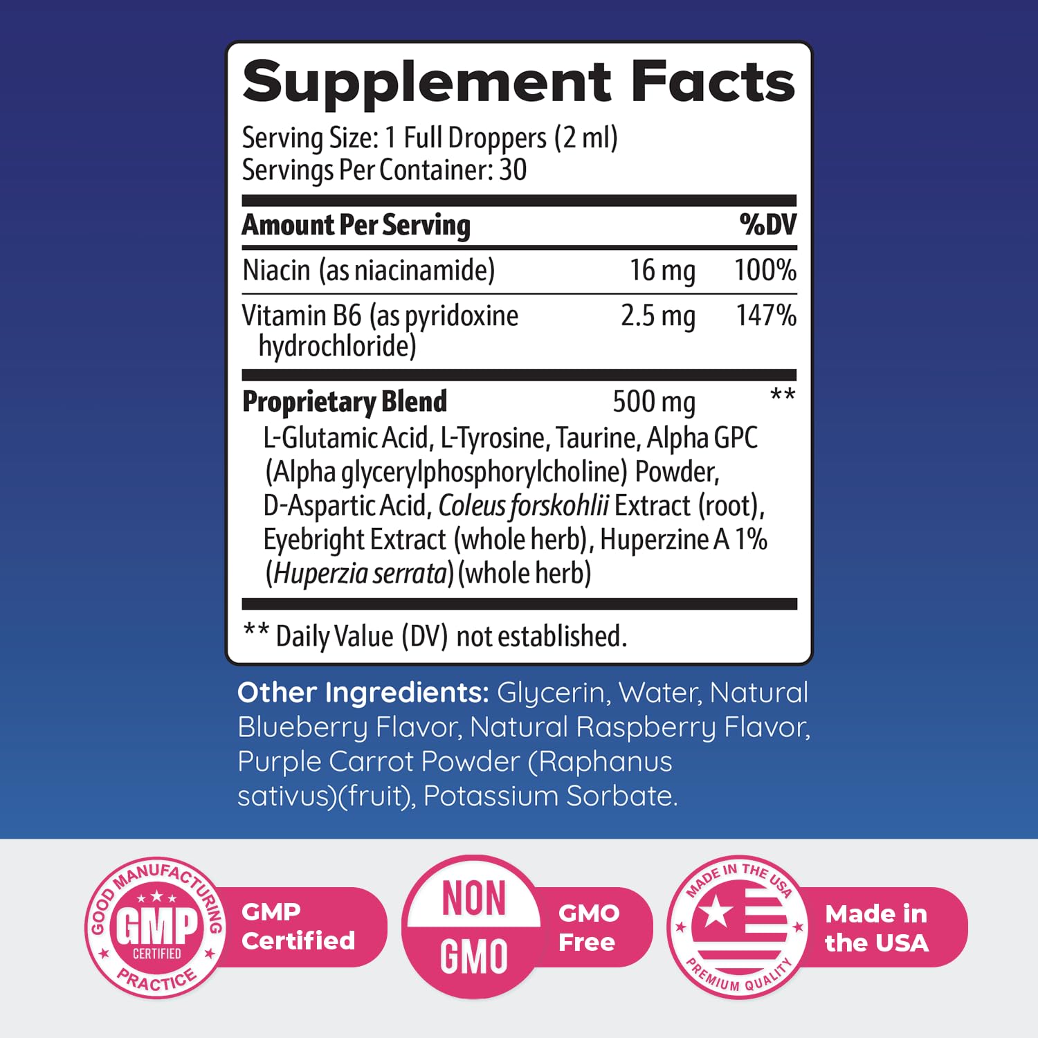 EyeFortin capsules show stimulant-free, non-GMO formula for everyday focus.