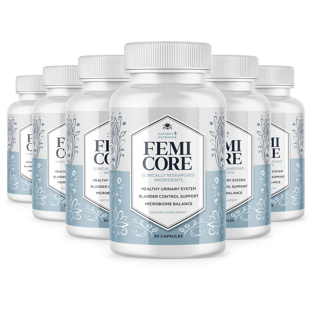 Nature’s NutriWave FemiCore bottle front for clean, daily wellness.