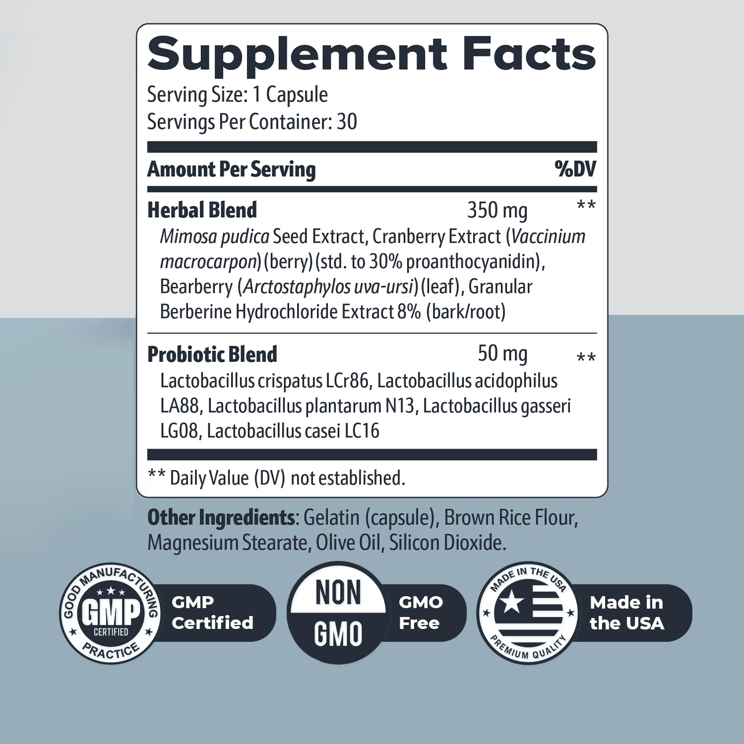 Close-up of Nature’s NutriWave FemiCore capsules showing stimulant-free daily use.