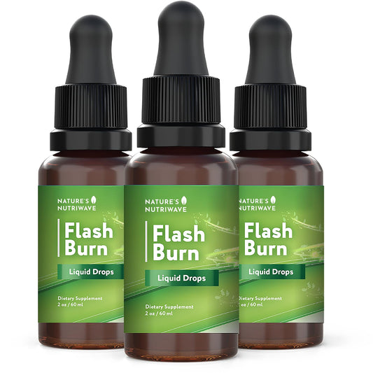 Nature’s NutriWave Flash Burn bottle, plant-based energy formula.