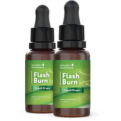 Nature’s NutriWave Flash Burn bottle in compact packaging for on-the-go daily energy support.