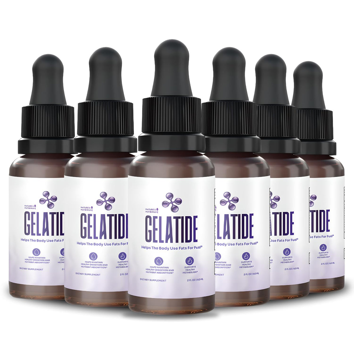 Nature’s NutriWave GELATIDE bottle with dropper for easy daily dosing