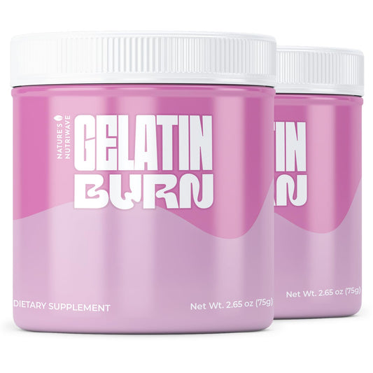 Nature’s NutriWave Gelatin Burn bottle, convenient daily mix and wellness support.
