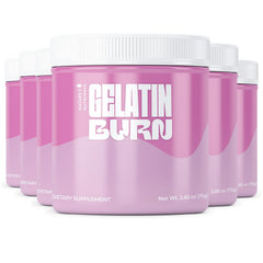 Nature’s NutriWave Gelatin Burn powder scoop dissolving for quick daily use.