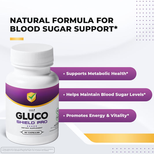 Nature's NutriWave GlucoShield Pro capsules shown for easy, convenient daily supplementation.