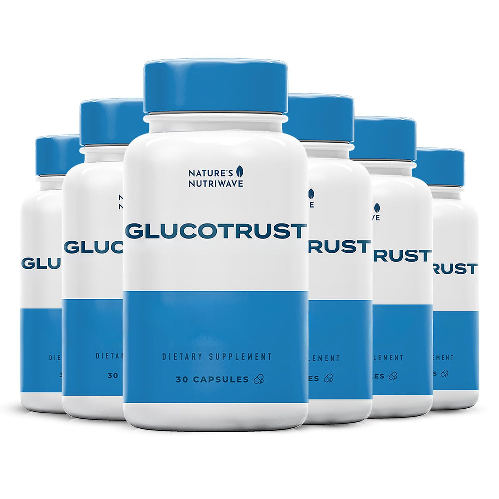 Nature's NutriWave Glucotrust bottle supports daily wellness with an herbal blend