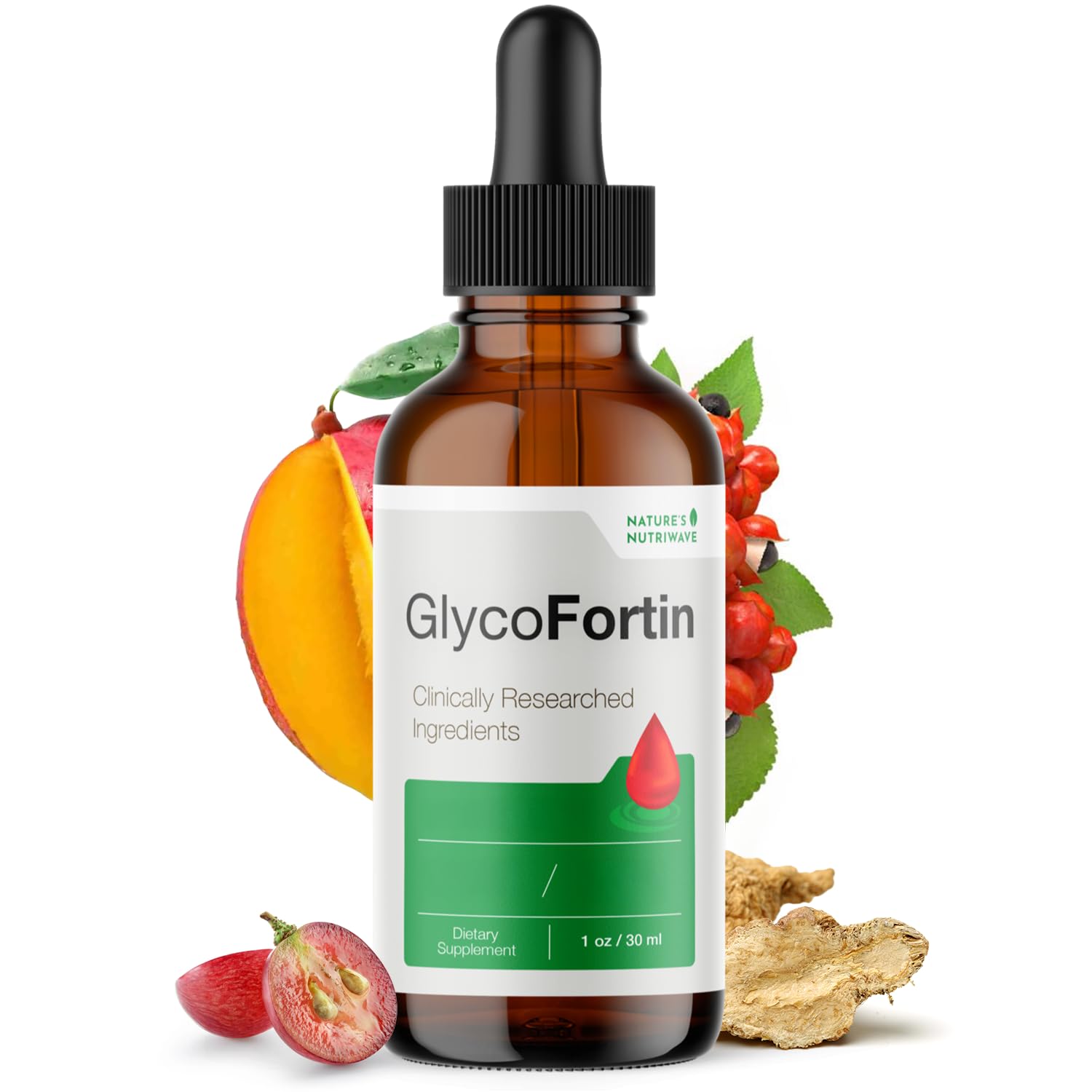 Nature’s NutriWave GlycoFortin bottle-front view signaling daily liquid wellness support