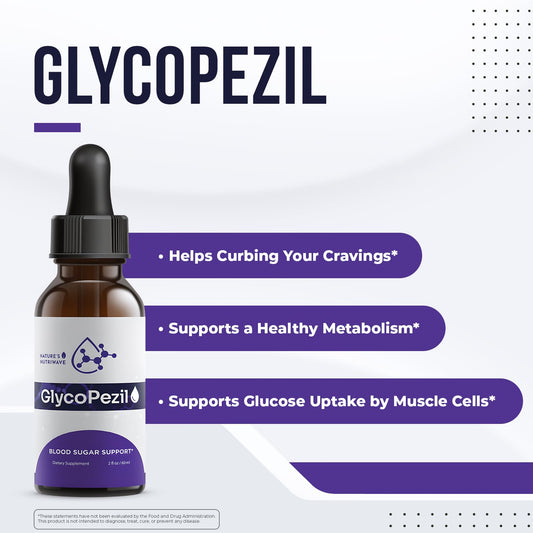 GlycoPezil dropper dispensing a simple daily dose for an easy routine.