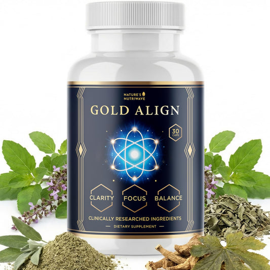 Nature’s NutriWave Gold Align Holy Basil capsules for daily energy support