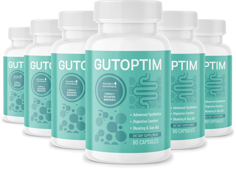 Nature’s NutriWave GutOptim bottle closeup with probiotic capsules for gut support