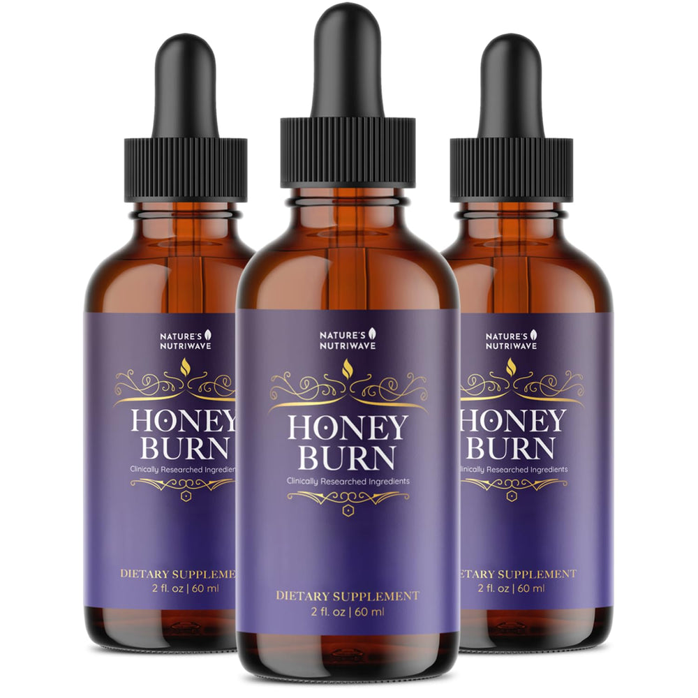 Nature's NutriWave HoneyBurn Purple Honey bottle front for daily wellness