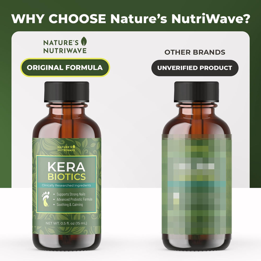 Nature’s NutriWave KeraBiotics packaging showing a 6-month supply.