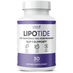 Nature's NutriWave Lipotide bottle showing daily fiber and probiotic support