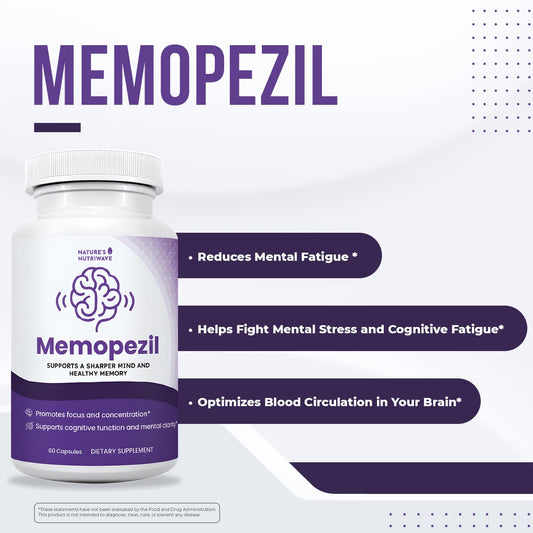 Nature's NutriWave Memopezil two-capsule daily dose supports consistency.