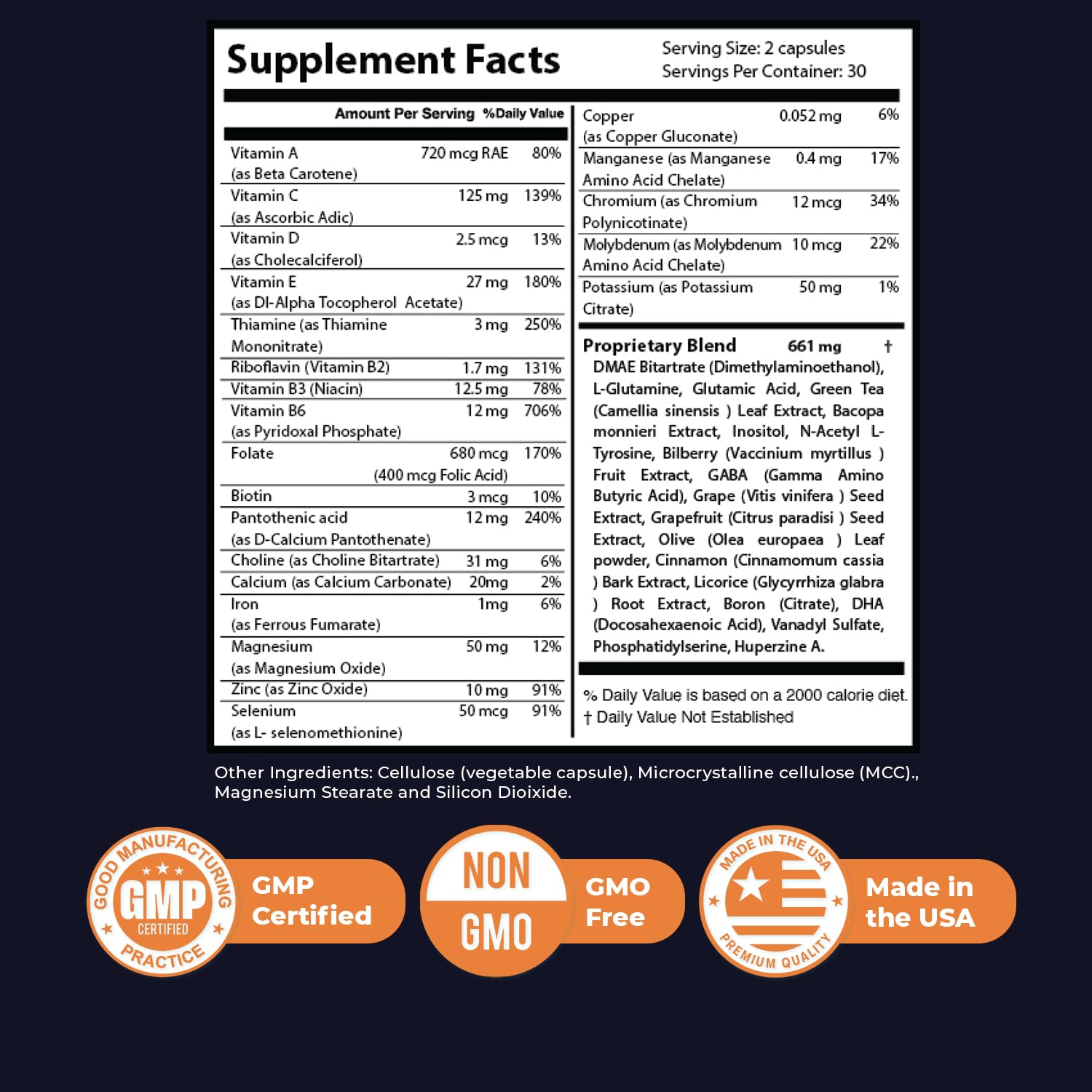 Nature’s NutriWave Memory Lift packaging emphasizes USA-made, GMP-certified quality.