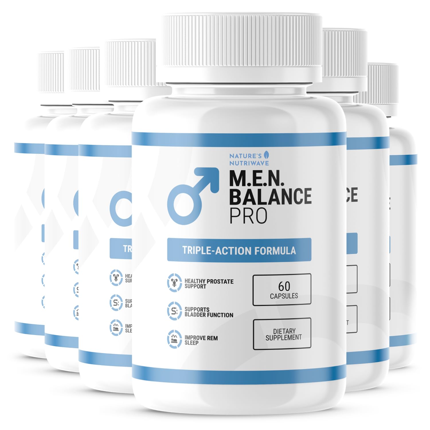 Nature’s NutriWave Men Balance Pro bottle on a clean surface for daily wellness support