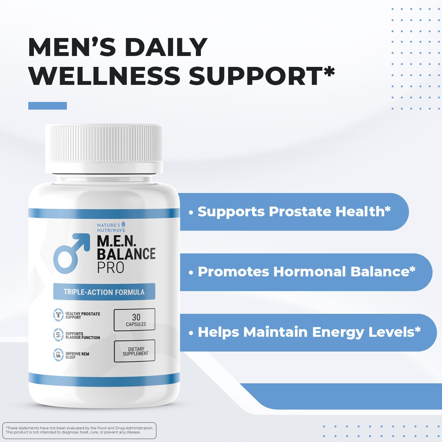 Nature’s NutriWave Men Balance Pro capsules, plant-based vitamins and minerals for everyday vitality