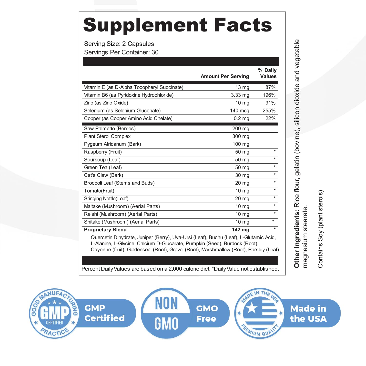Nature’s NutriWave Men Balance Pro label shows non-GMO, vegetarian formula for confidence