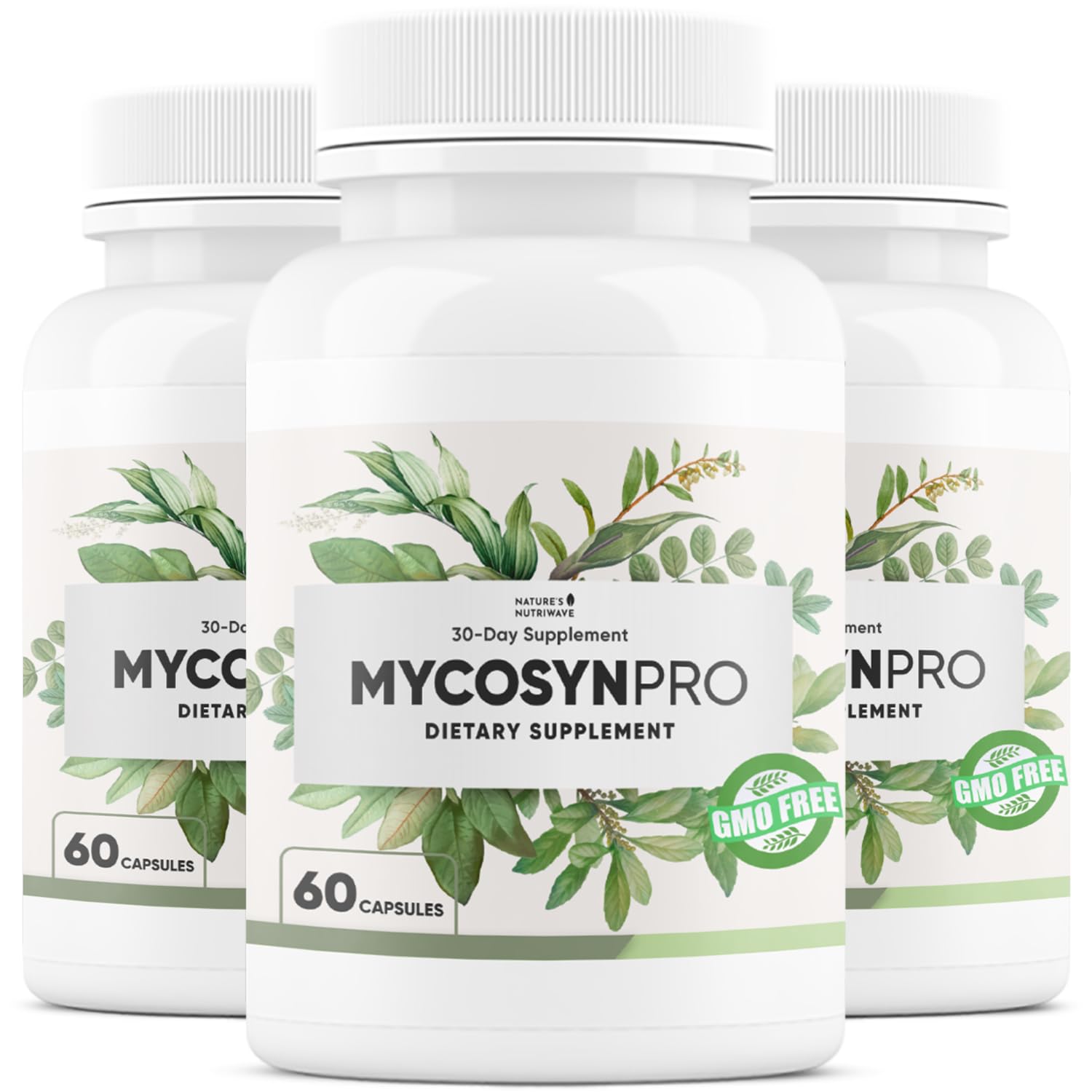 Nature’s NutriWave Mycosyn Pro capsules in bottle for daily wellness.