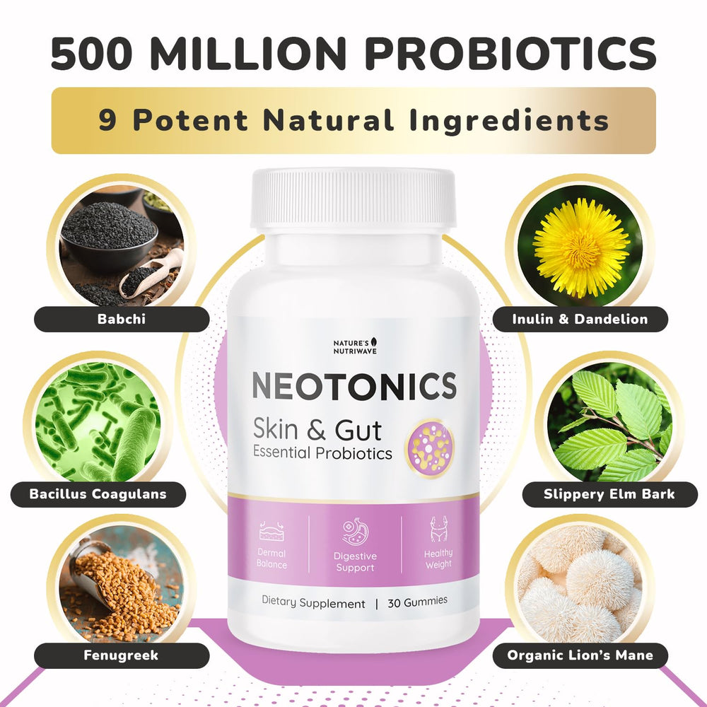 Neotonics apple-flavor gummies served on a breakfast tray for daily wellness routine