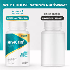 Nature’s NutriWave NerveCalm capsules pouring to support routine calm