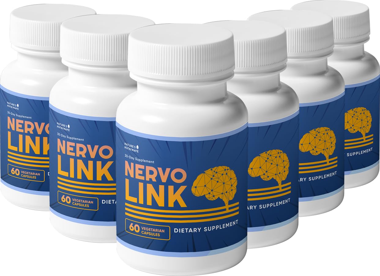 Nature’s NutriWave Nervolink bottle cap close-up highlighting clean, natural capsules for daily wellness