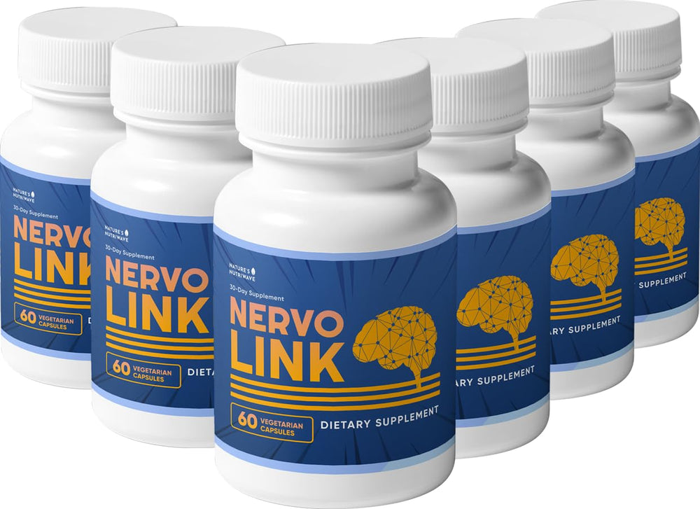 Nature’s NutriWave Nervolink bottle cap close-up highlighting clean, natural capsules for daily wellness
