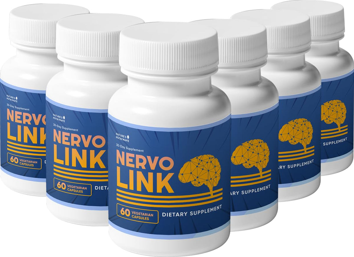 Nature’s NutriWave Nervolink bottle cap close-up highlighting clean, natural capsules for daily wellness