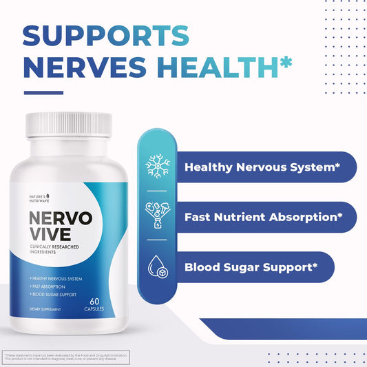 Nervovive capsules on clean background show plant-based wellness