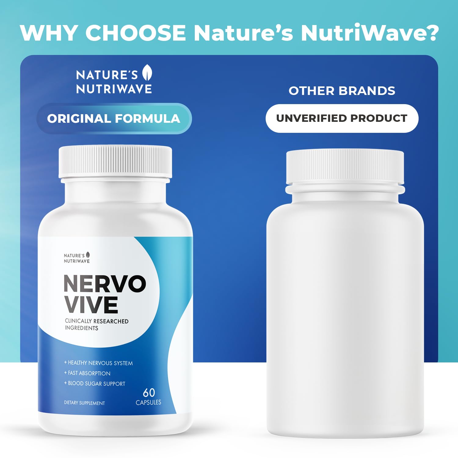 Natural ingredients spread with Nervovive and key herbs on display