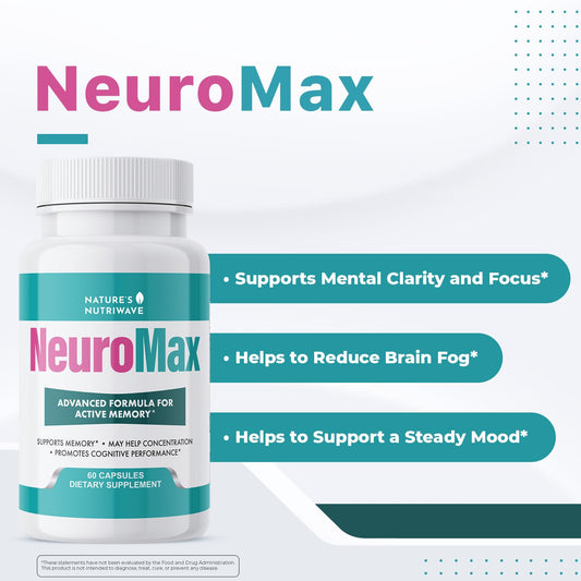 NeuroMax capsules close-up showing plant-based ingredients for daily balance