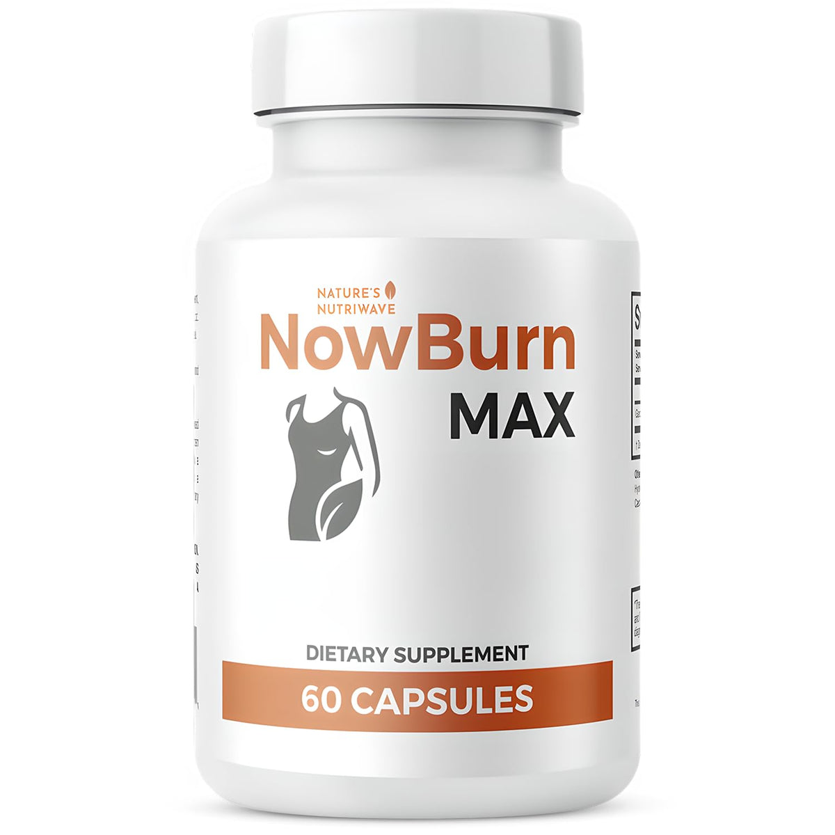 Nature’s NutriWave NowBurn Max bottle front for easy daily intake.