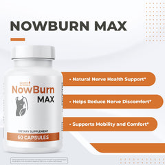 Nature’s NutriWave NowBurn Max capsules close-up, clean GMO-free formula.
