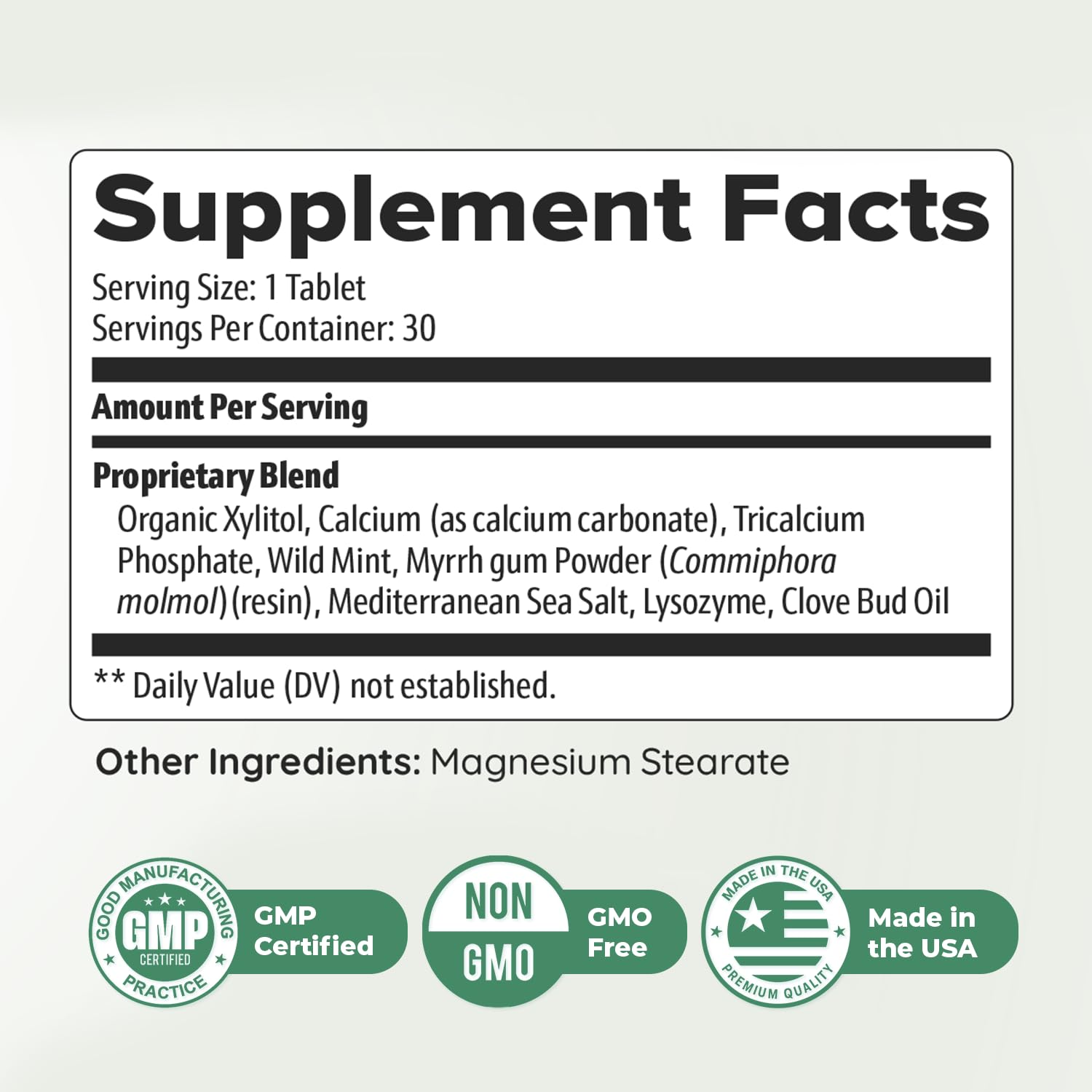 Nature's NutriWave Power Bite tablets packaging-box highlights US-made, non-GMO quality.