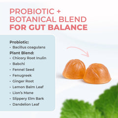 Gummies shown with a glass of water for daily routine use.