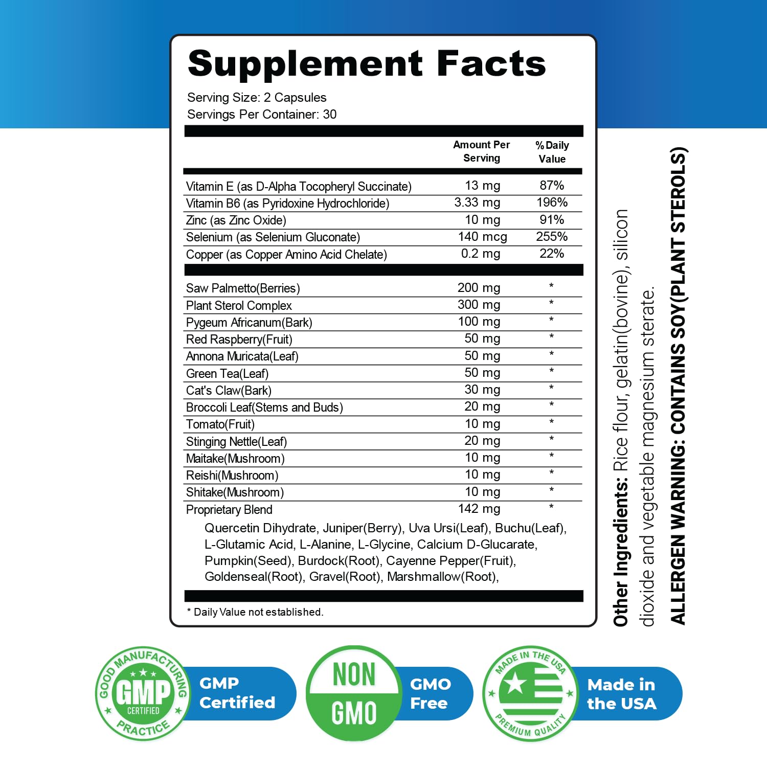 ProstaStream box label highlights USA-made GMP-certified production.