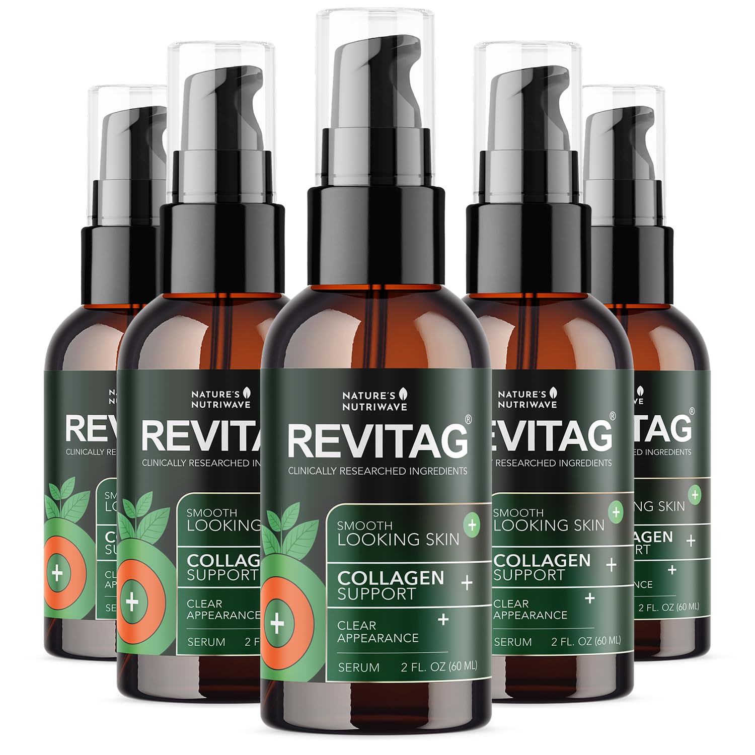 ReviTag bottle pour enables precise, easy application for daily skincare.