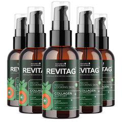 ReviTag bottle pour enables precise, easy application for daily skincare.