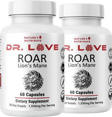 Nature’s NutriWave ROAR bottle with lion's mane capsules for daily wellness.