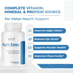 Nature's NutriWave Sight Easy capsules-closeup highlights lutein and zeaxanthin for eye health.