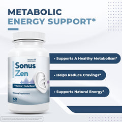 Nature’s NutriWave SonusZen capsule close-up showing vegetarian, gluten-free formula for daily support.