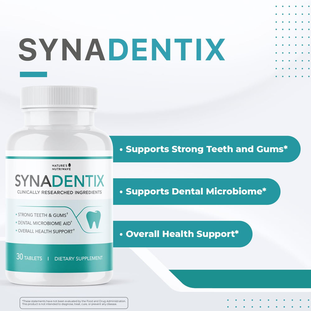 Synadentix dissolving tablets in the mouth for quick, water-free use