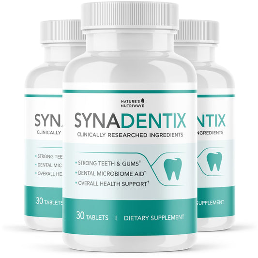 Nature’s NutriWave Synadentix tablets pack for convenient daily oral care
