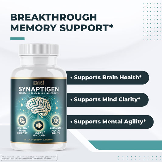 Synaptigen probiotic bottle highlighting 3.5B CFU for daily gut balance.