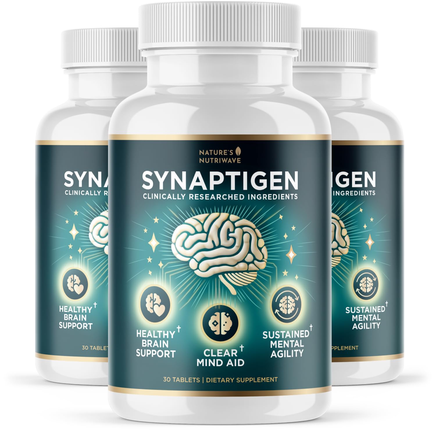 Nature’s NutriWave Synaptigen daily tablet for wellness support.