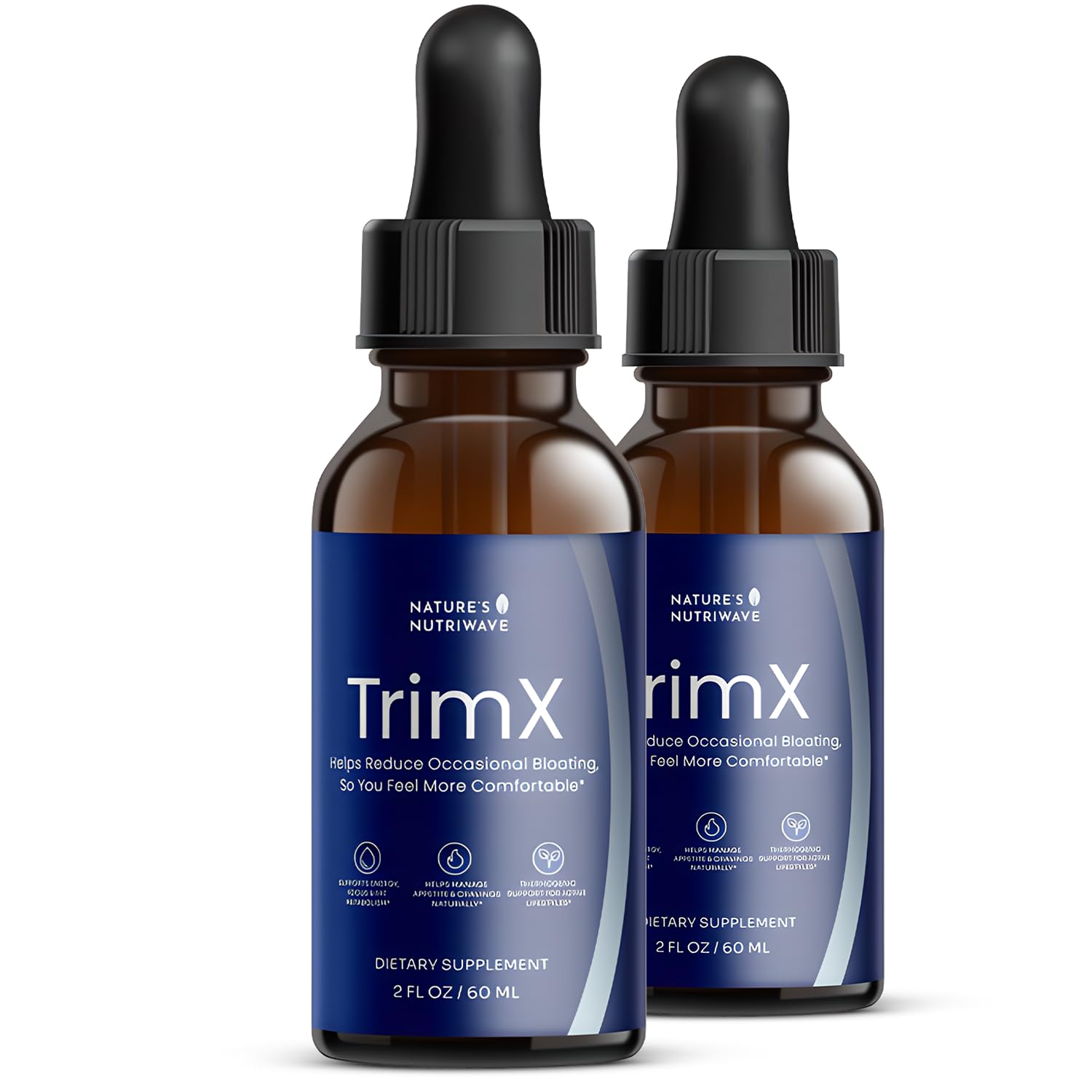Nature’s NutriWave TrimX bottle with dropper for easy daily use and a clean formula.