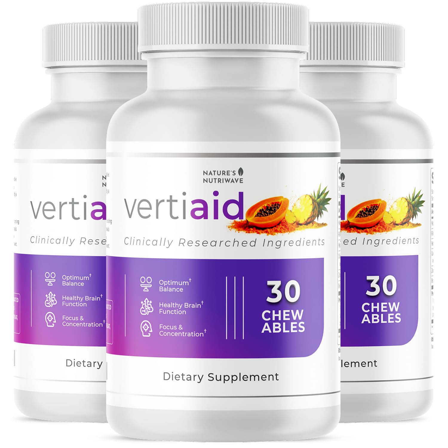 Nature’s NutriWave VertiAid chewable tablet in bottle, convenient daily support for on-the-go wellness