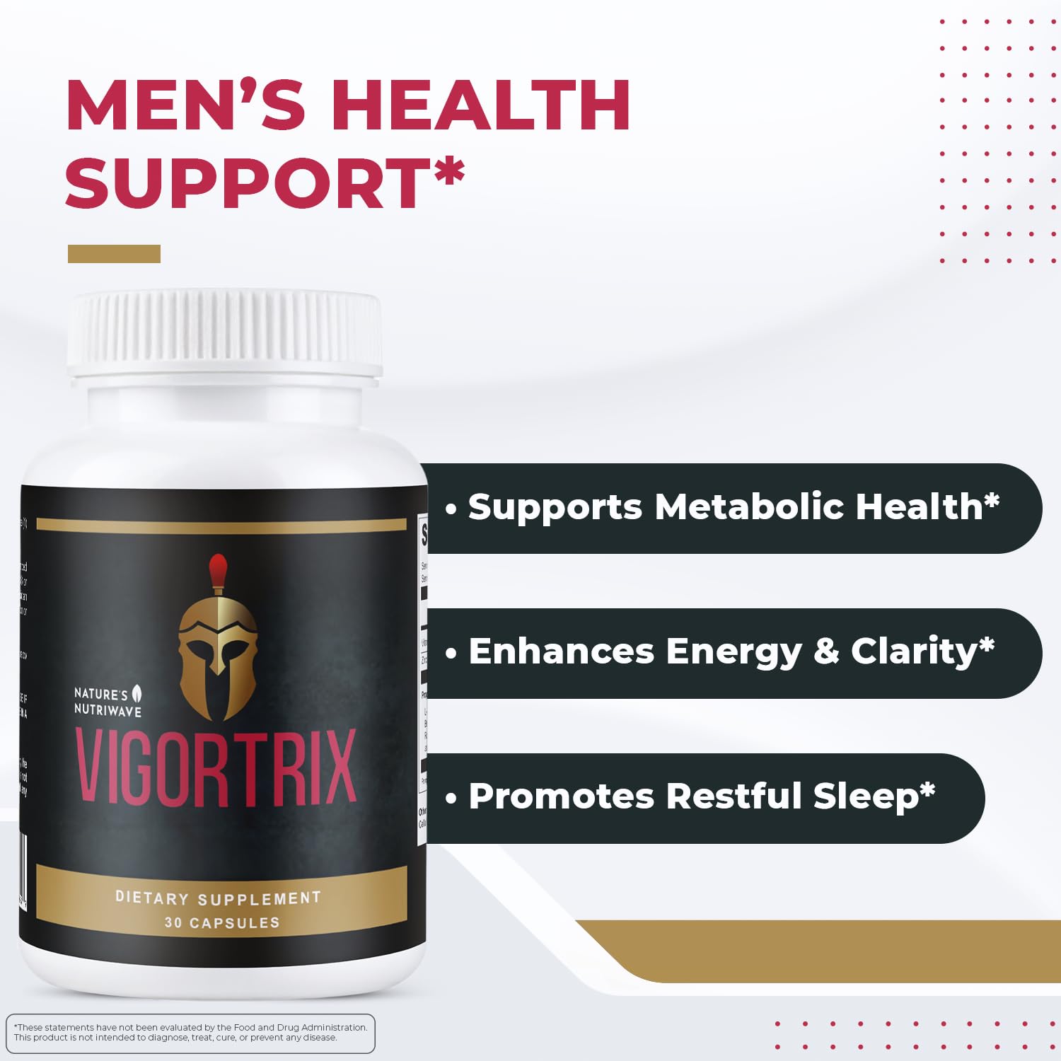 Close-up of Vigortrix capsules showing easy daily intake
