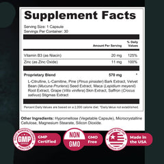 Vigortrix label and packaging emphasizing natural ingredients
