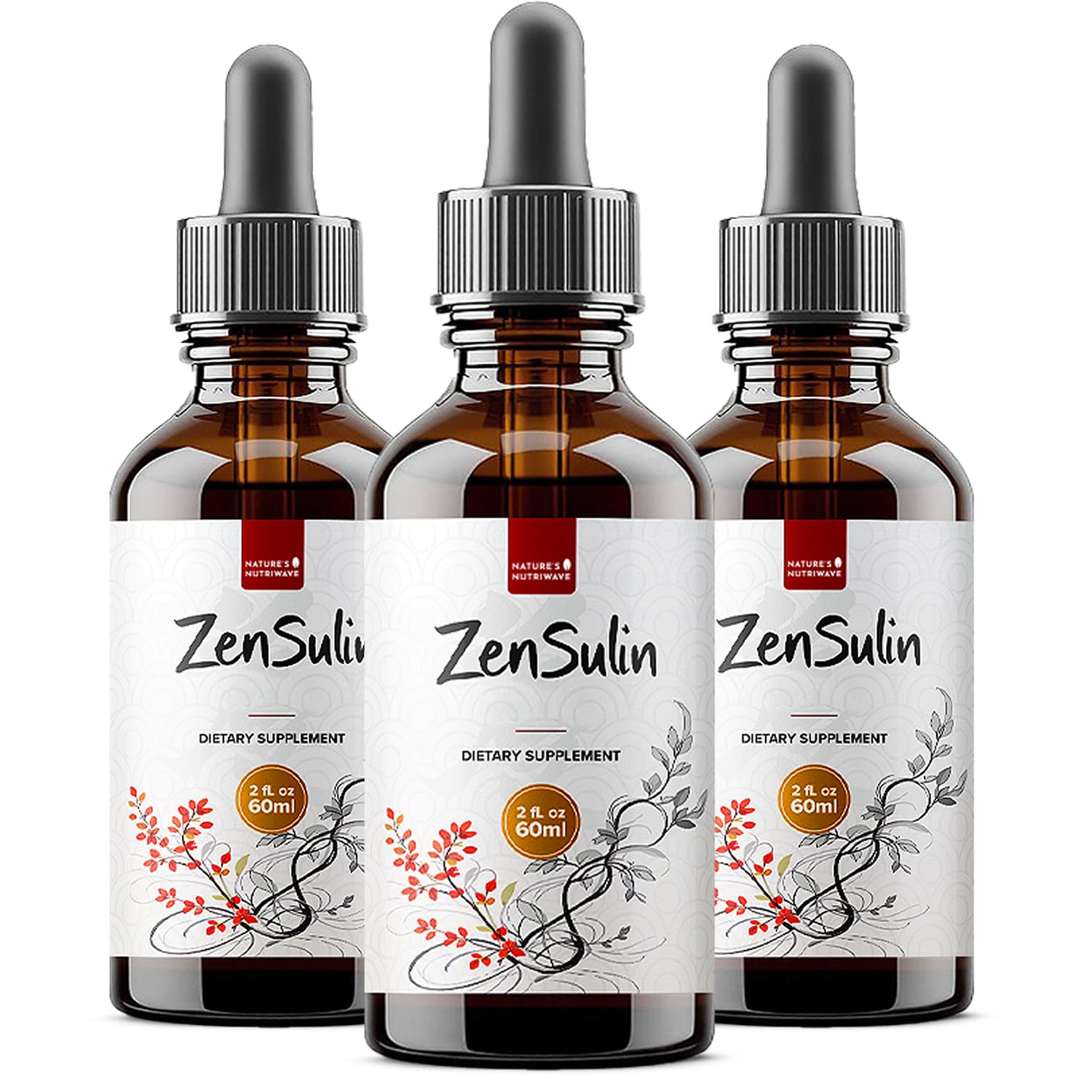 Nature’s NutriWave ZenSulin bottle showcases an easy daily liquid supplement